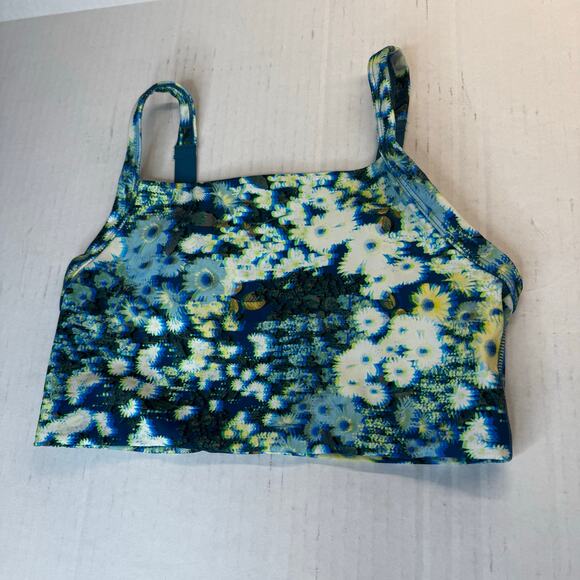 OFFLINE by Aerie 3D Square Neck Sports Bra Blue Path Adjustable Straps XS NWT - Picture 4 of 8